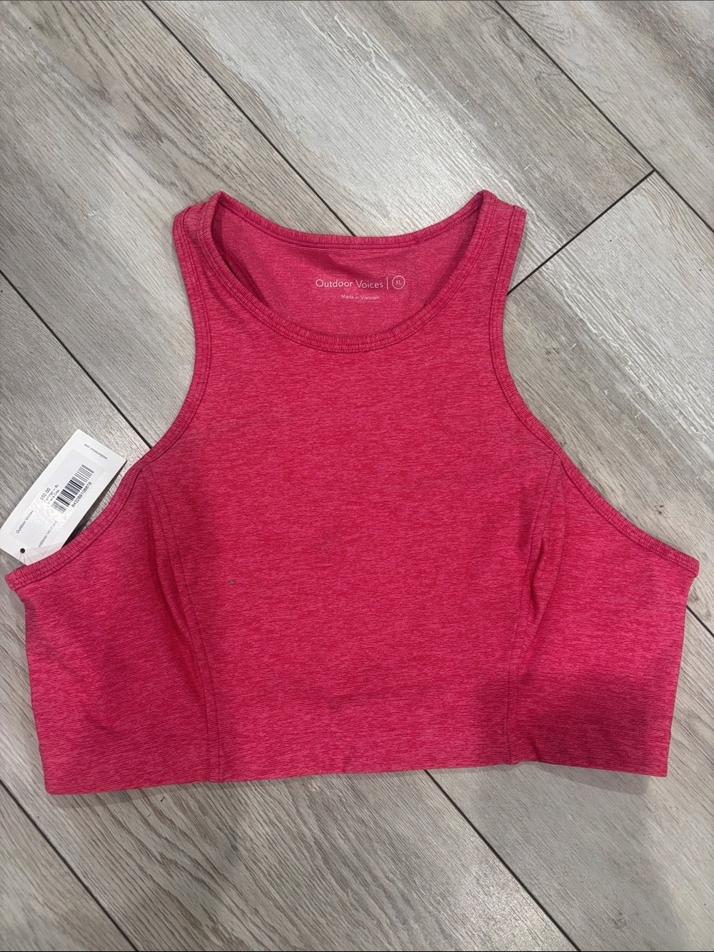 Outdoor Voices Raspberry Heather High-Neck Sports Bra